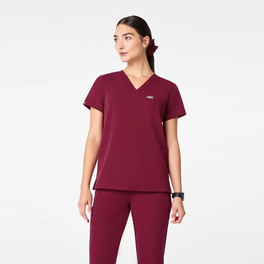 Catarina One-Pocket Scrub Top™ - DEEP CRANBERRY  *LIMITED EDITION*